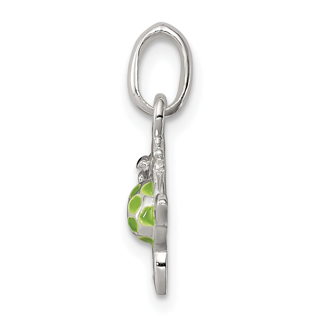 Sterling Silver Children's Enameled Sea Turtle Pendant
