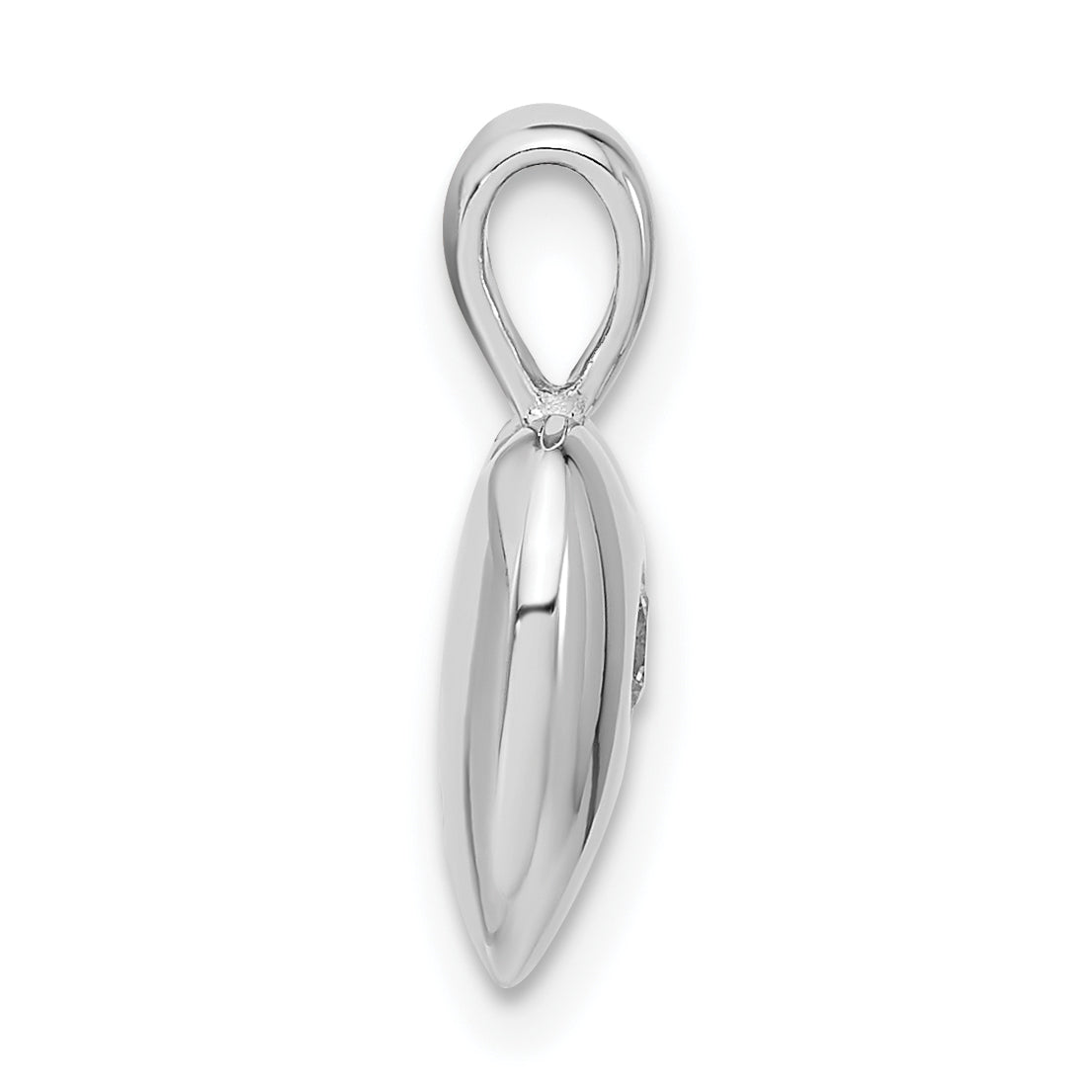 Sterling Silver Polished CZ Heart Pendant Secondary image