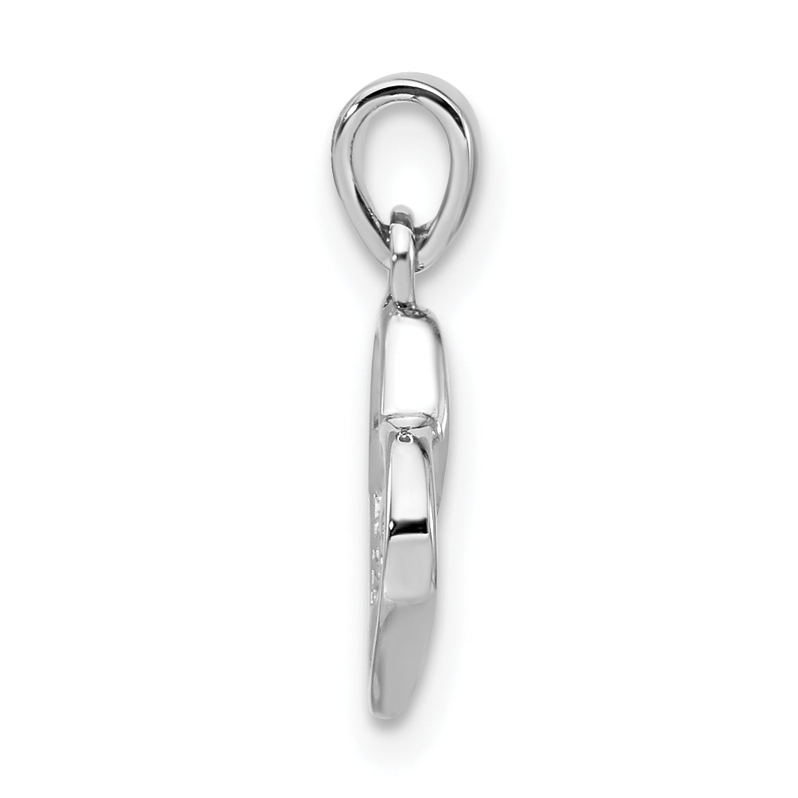 Sterling Silver Polished & Satin CZ Open Heart Pendant Secondary image