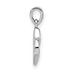 Sterling Silver Polished & Satin CZ Open Heart Pendant