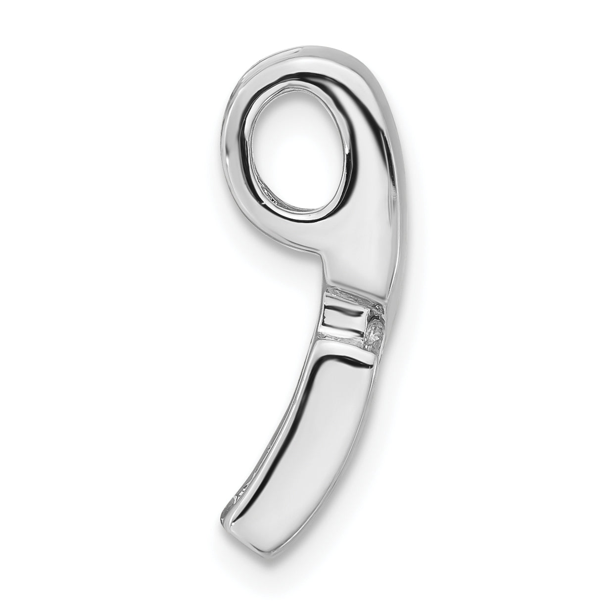 Sterling Silver Brushed CZ Slide Secondary image