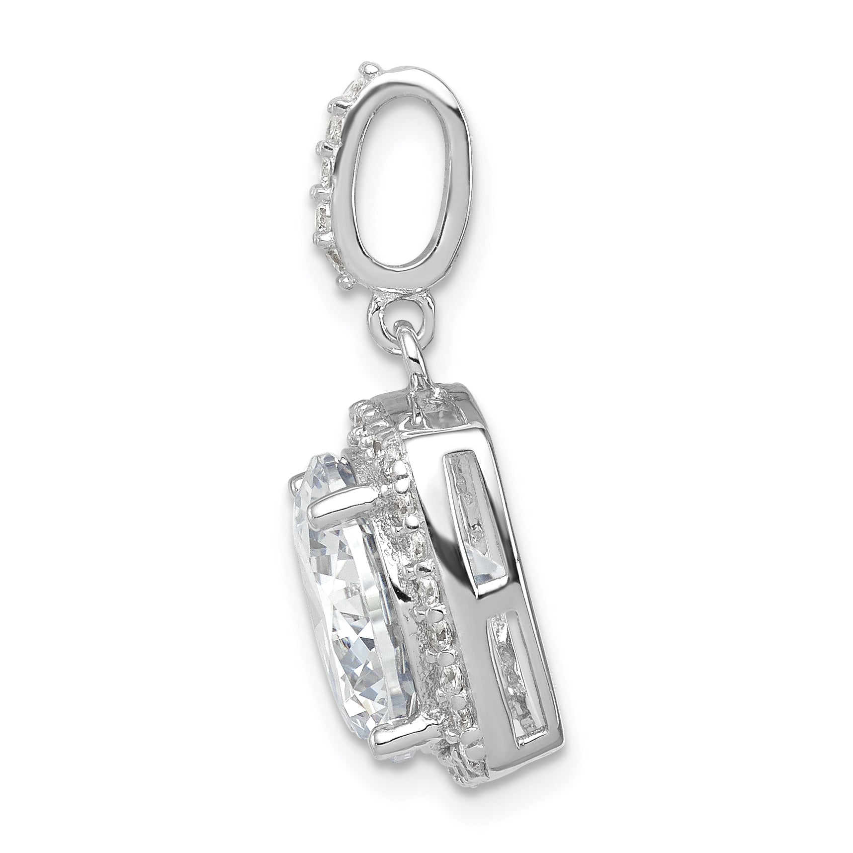 Sterling Silver Polished CZ Pendant