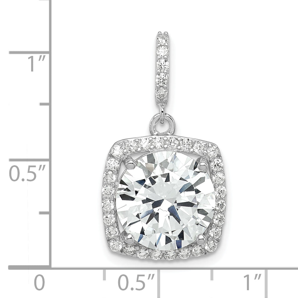 Sterling Silver Polished CZ Pendant