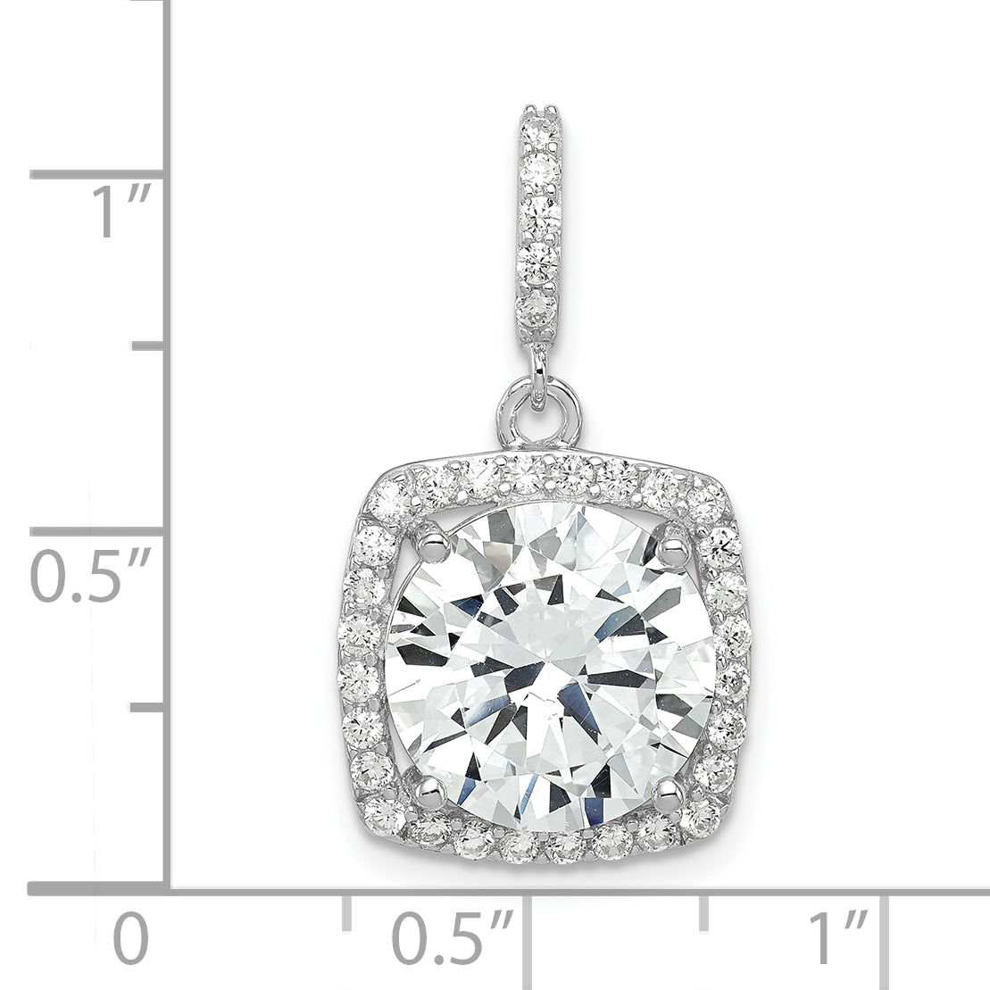 Sterling Silver Polished CZ Pendant