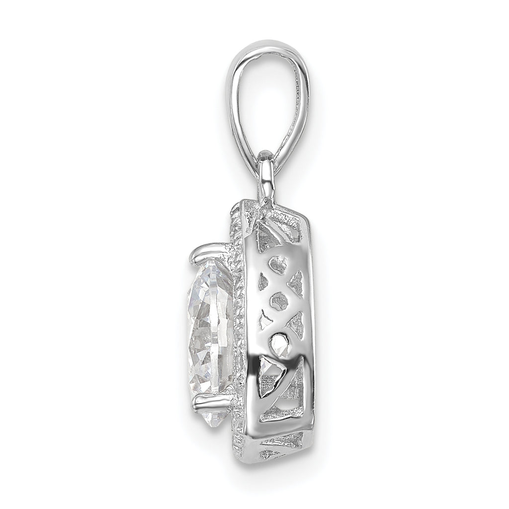 Sterling Silver Polished CZ Pendant