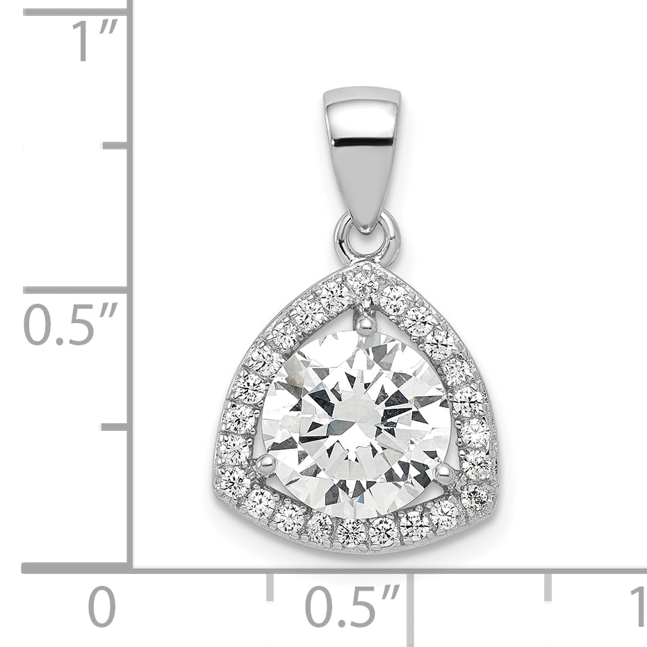 Sterling Silver Polished CZ Pendant