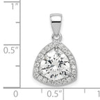 Sterling Silver Polished CZ Pendant