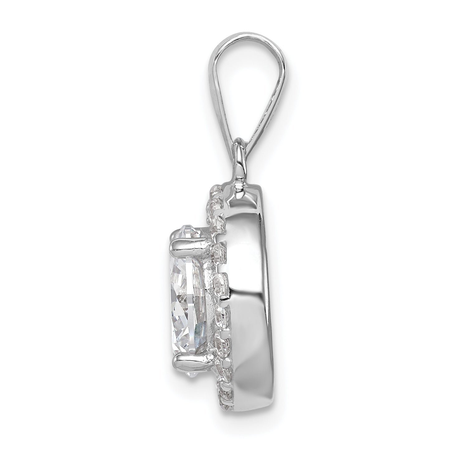 Sterling Silver Polished with CZ Pendant Secondary image