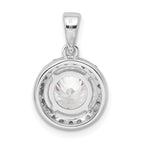 Sterling Silver Polished with CZ Pendant