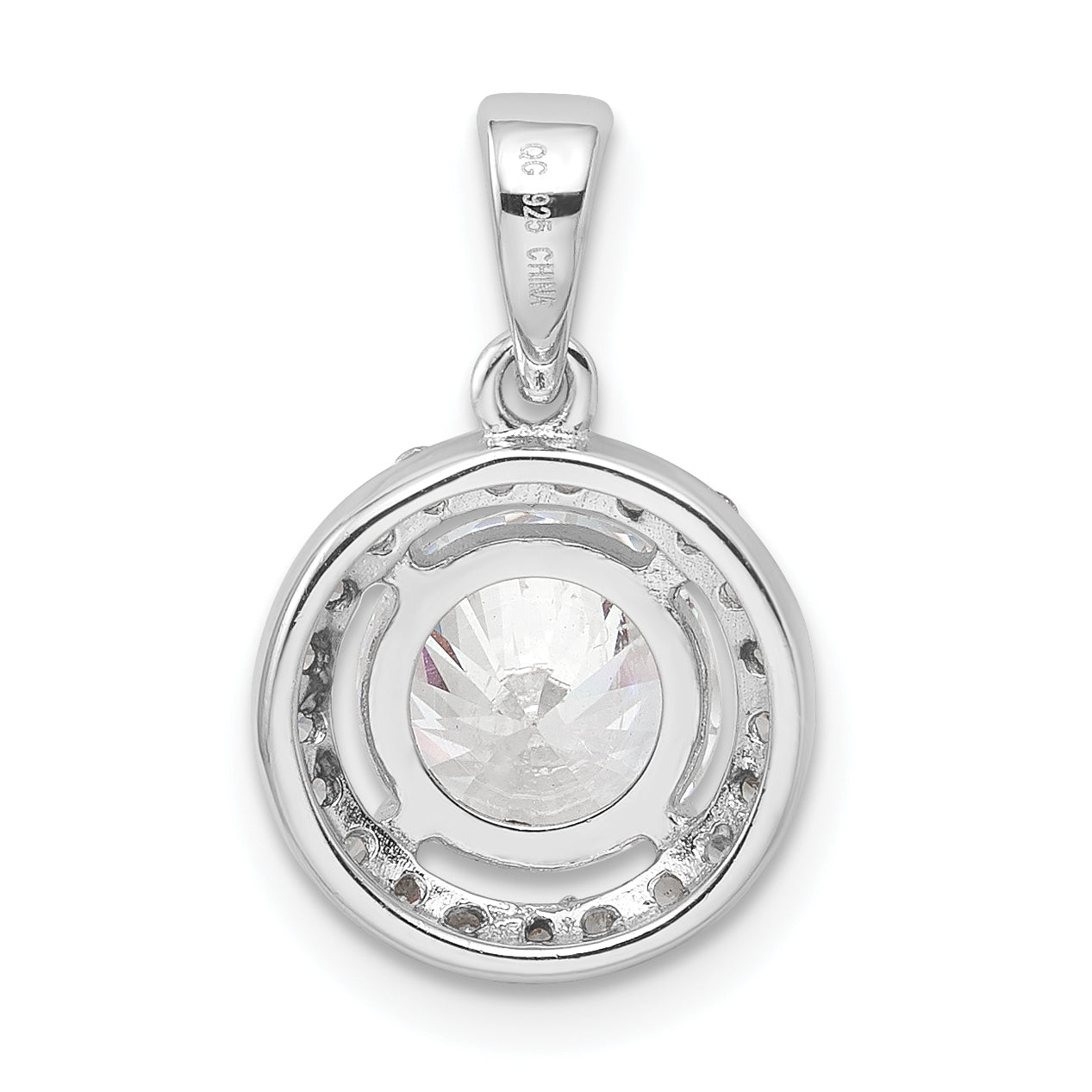 Sterling Silver Polished with CZ Pendant