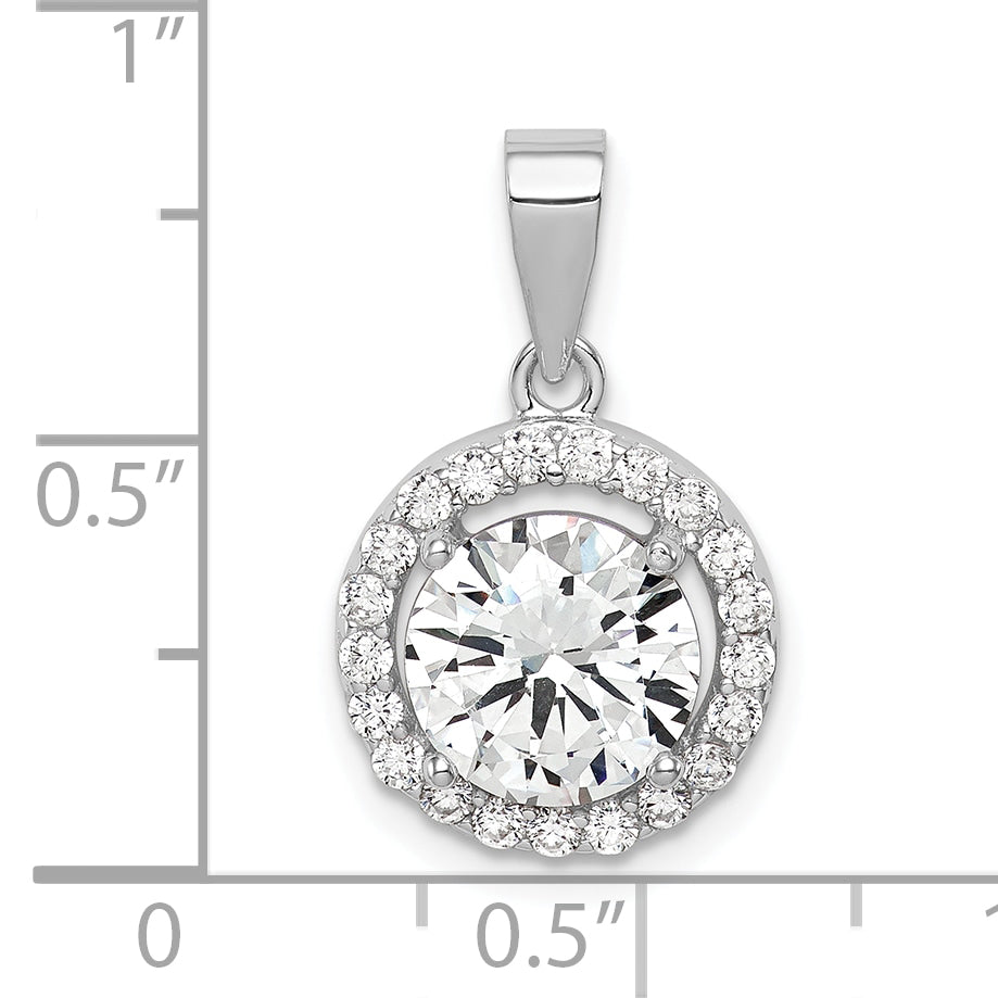 Sterling Silver Polished with CZ Pendant