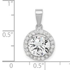 Sterling Silver Polished with CZ Pendant