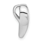 Sterling Silver Polished & Textured CZ Heart Chain Slide Pendant