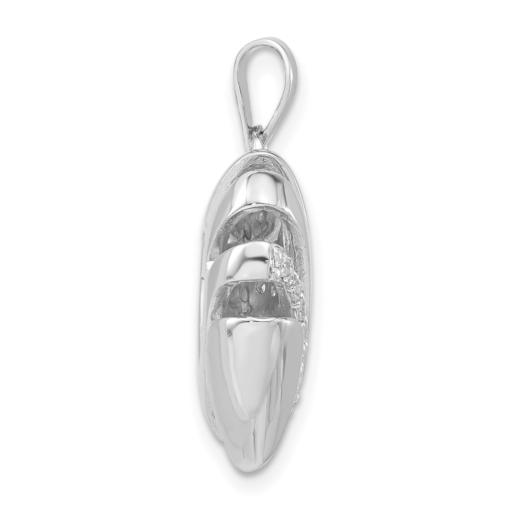 Sterling Silver CZ Heart Pendant