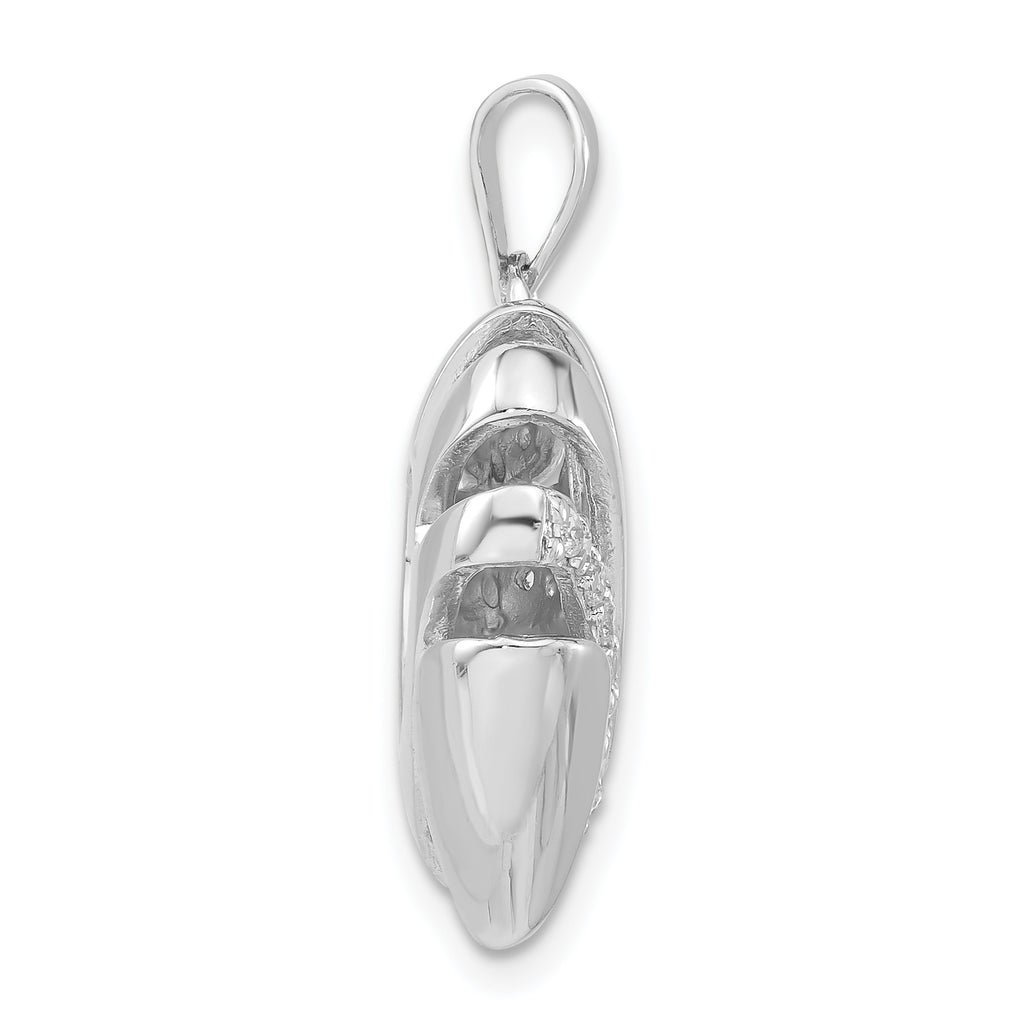 Sterling Silver CZ Heart Pendant