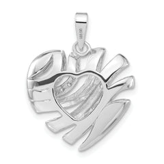 Sterling Silver CZ Heart Pendant
