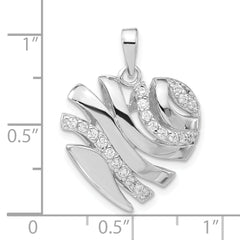 Sterling Silver CZ Heart Pendant