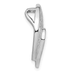Sterling Silver Polished And Brushed Disc With CZ Heart Slide
