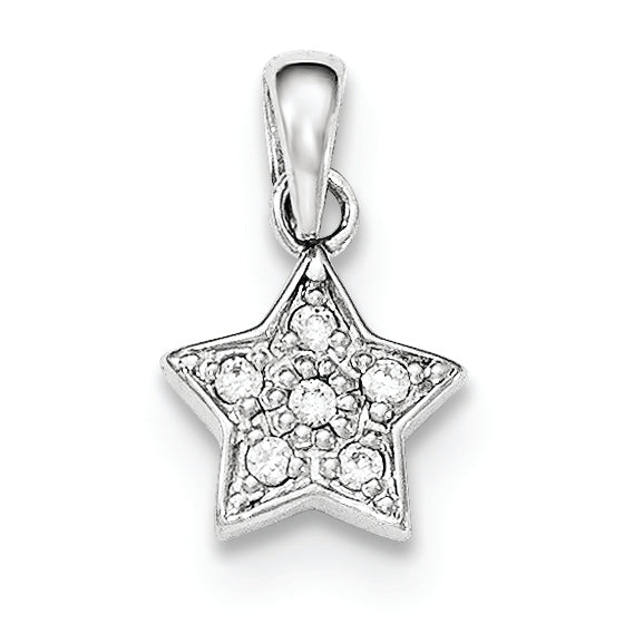 Sterling Silver Polished CZ Star Pendant