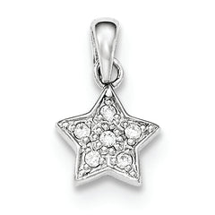Sterling Silver Polished CZ Star Pendant