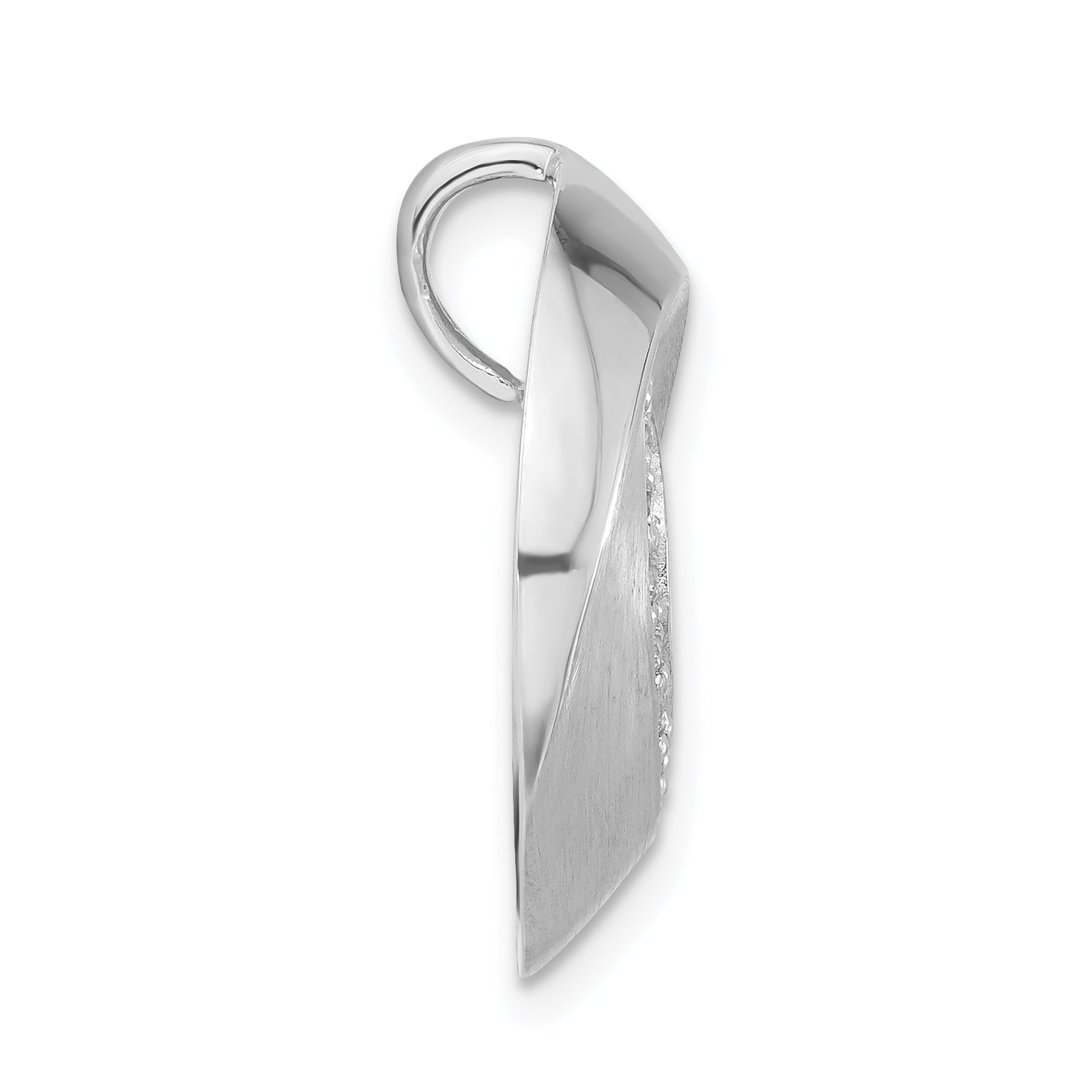 Sterling Silver Brushed CZ Slide Pendant Secondary image