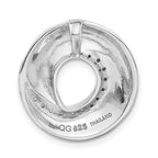 Sterling Silver Brushed CZ Slide Pendant