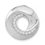 Sterling Silver Polished & Brushed CZ Circle Slide Pendant