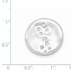 Sterling Silver Satin CZ Disc Slide Pendant