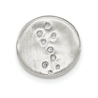 Sterling Silver Satin CZ Disc Slide Pendant