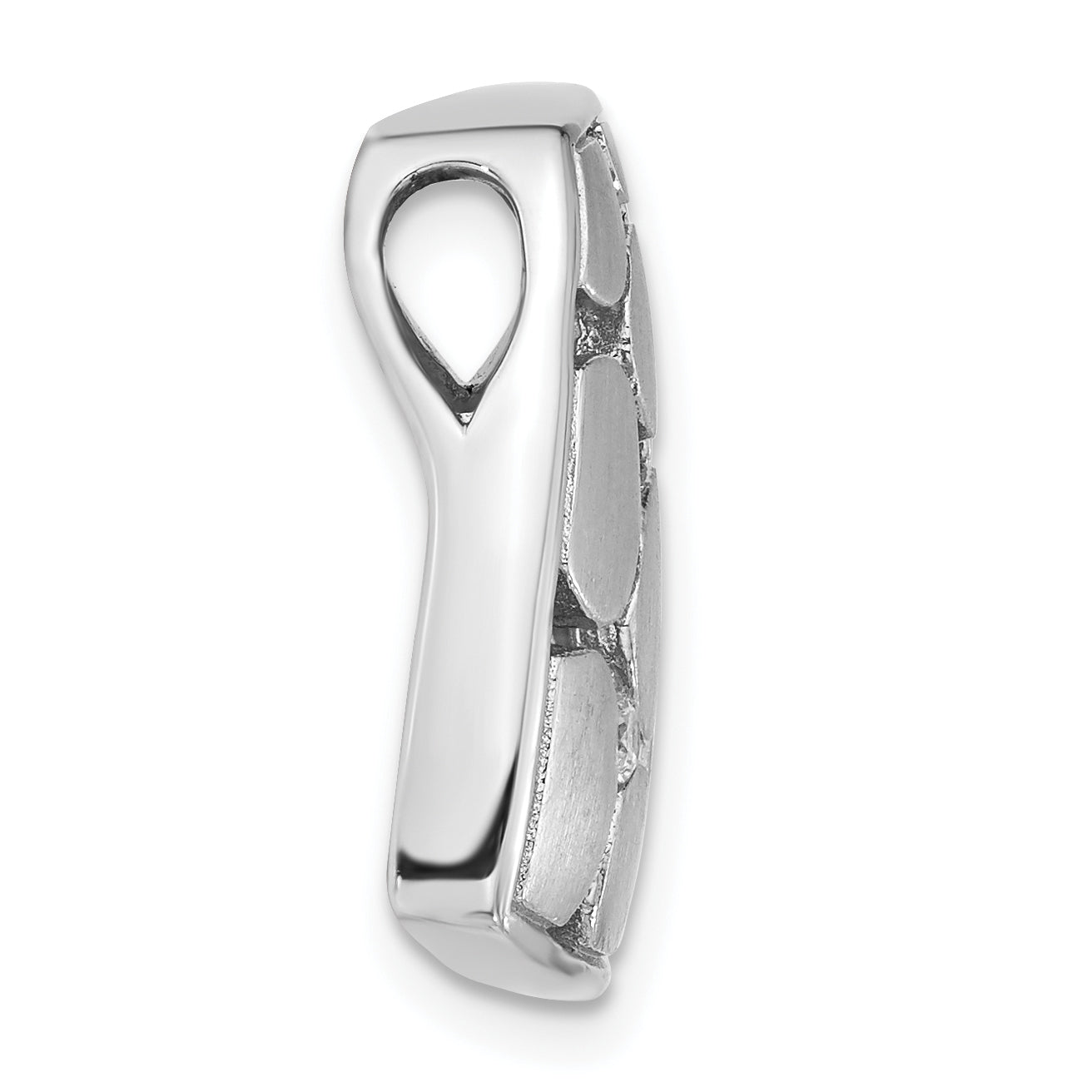 Sterling Silver Brushed And Polished CZ Slide Secondary image