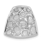 Sterling Silver Brushed And Polished CZ Slide