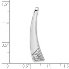 Sterling Silver Rhodium-plated w/CZ Chain Slide Pendant