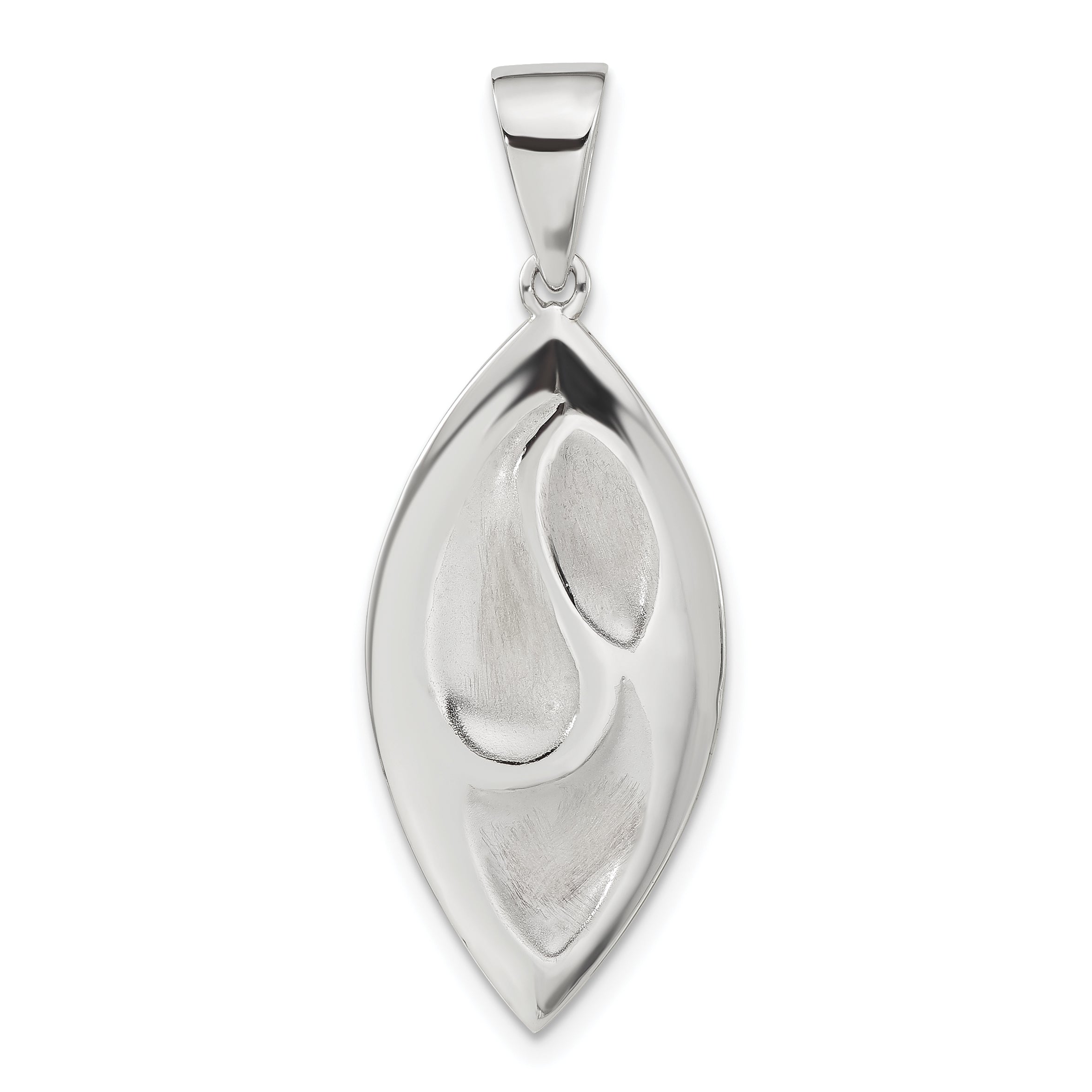 Sterling Silver Rhodium-plated Polished & Satin Fancy Pendant Main image