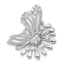 Sterling Silver Polished & Satin CZ Flower Butterfly Slide
