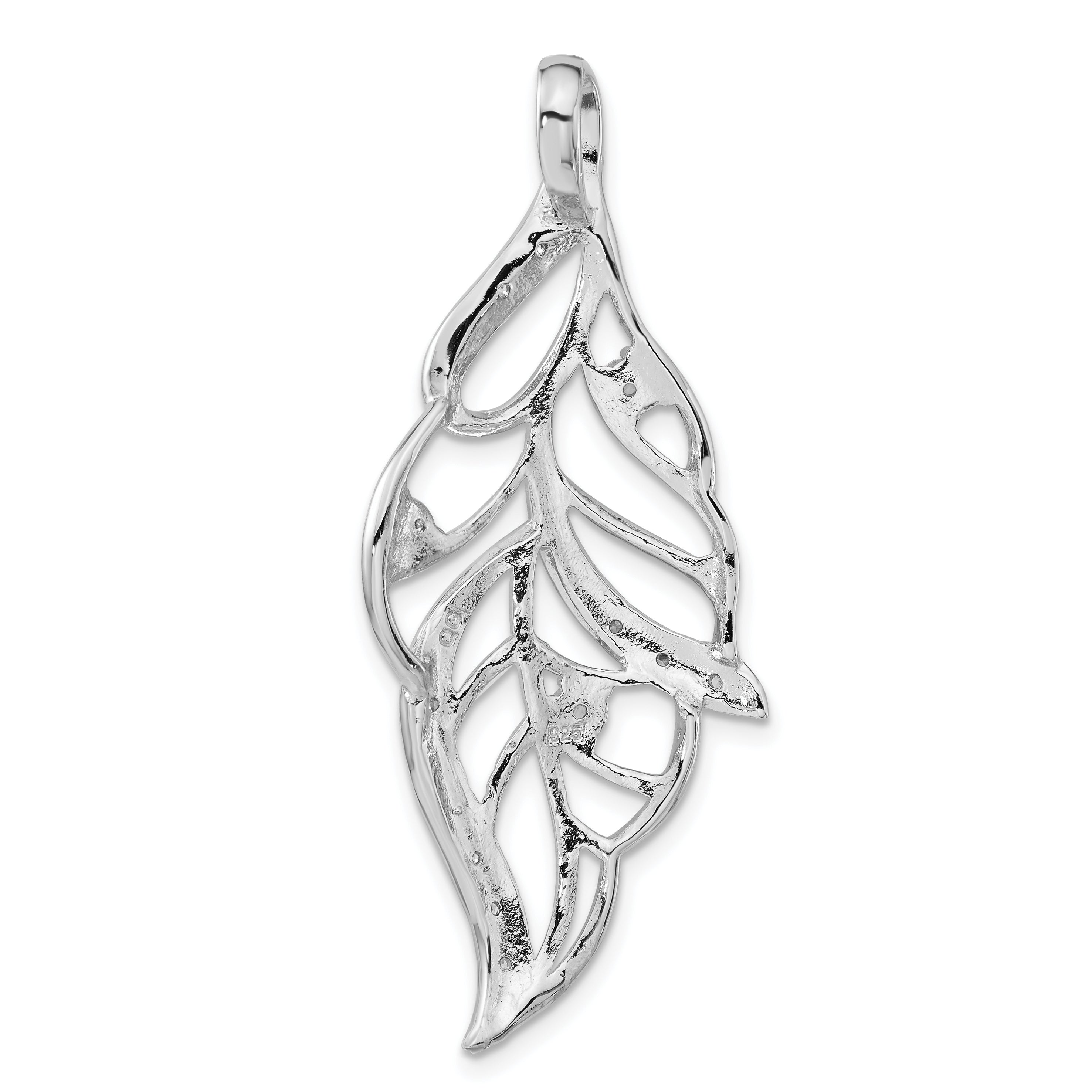 Sterling Silver Polished CZ Slide