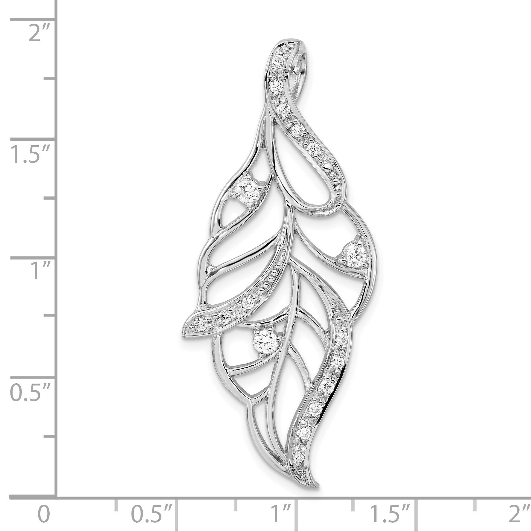 Sterling Silver Polished CZ Slide
