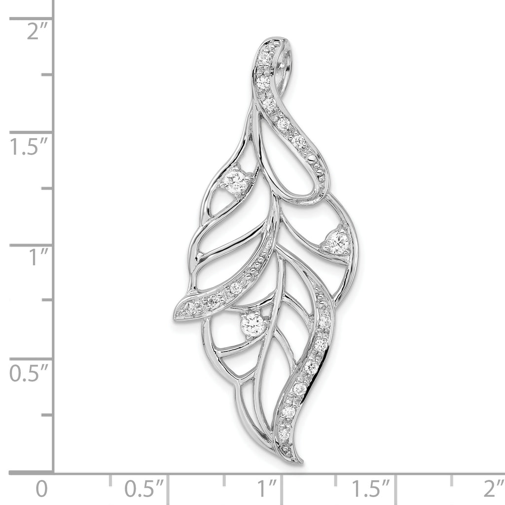 Sterling Silver Polished CZ Slide
