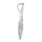 Sterling Silver w/9k Gold Accent AM Teardrop Criss Cross Slide Pendant