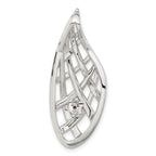Sterling Silver w/9k Gold Accent AM Teardrop Criss Cross Slide Pendant