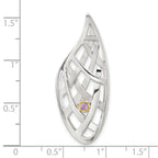 Sterling Silver w/9k Gold Accent AM Teardrop Criss Cross Slide Pendant