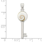 Sterling Silver Polished Shiva Eye Key Pendant