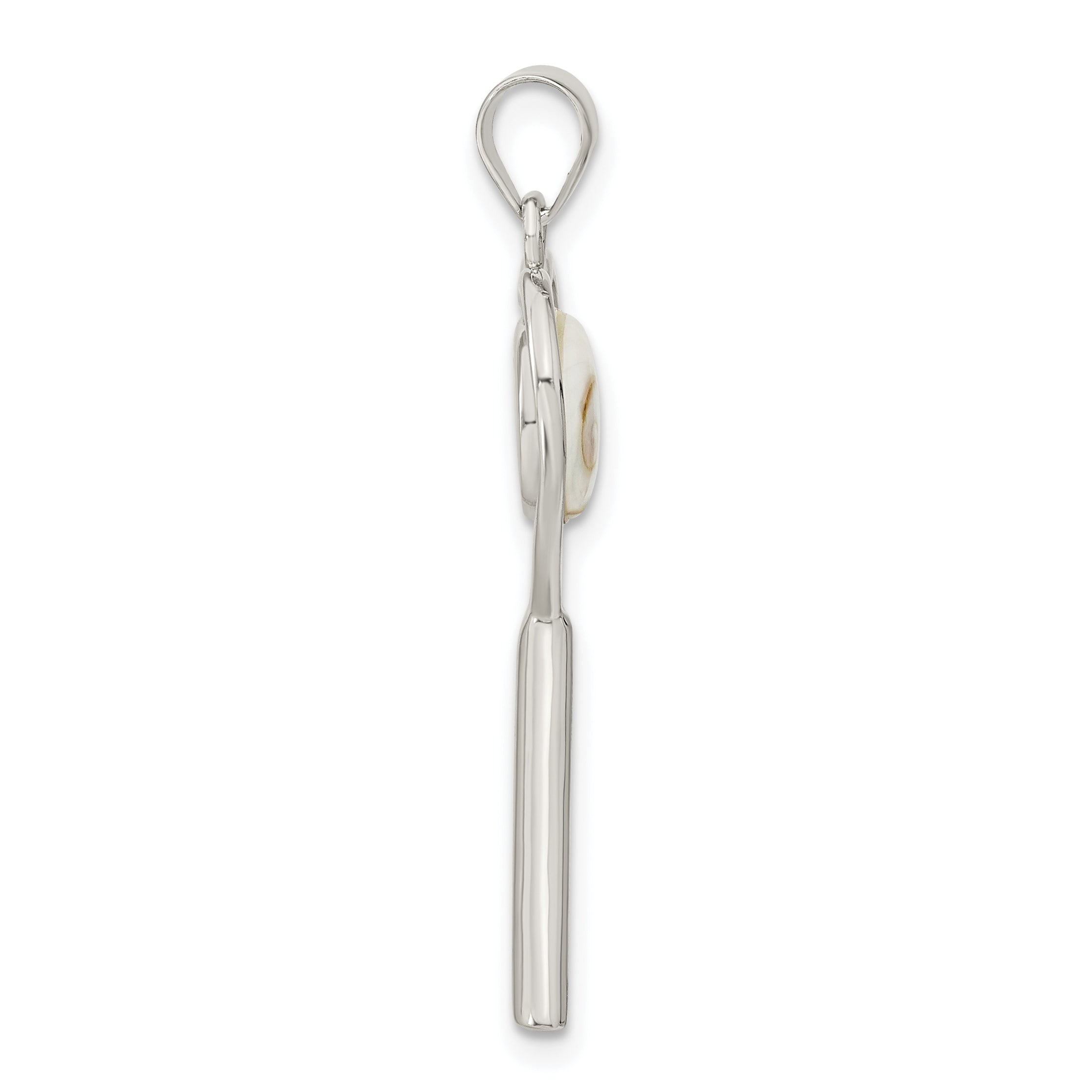 Sterling Silver Polished Shiva Eye in Heart Key Pendant Secondary image