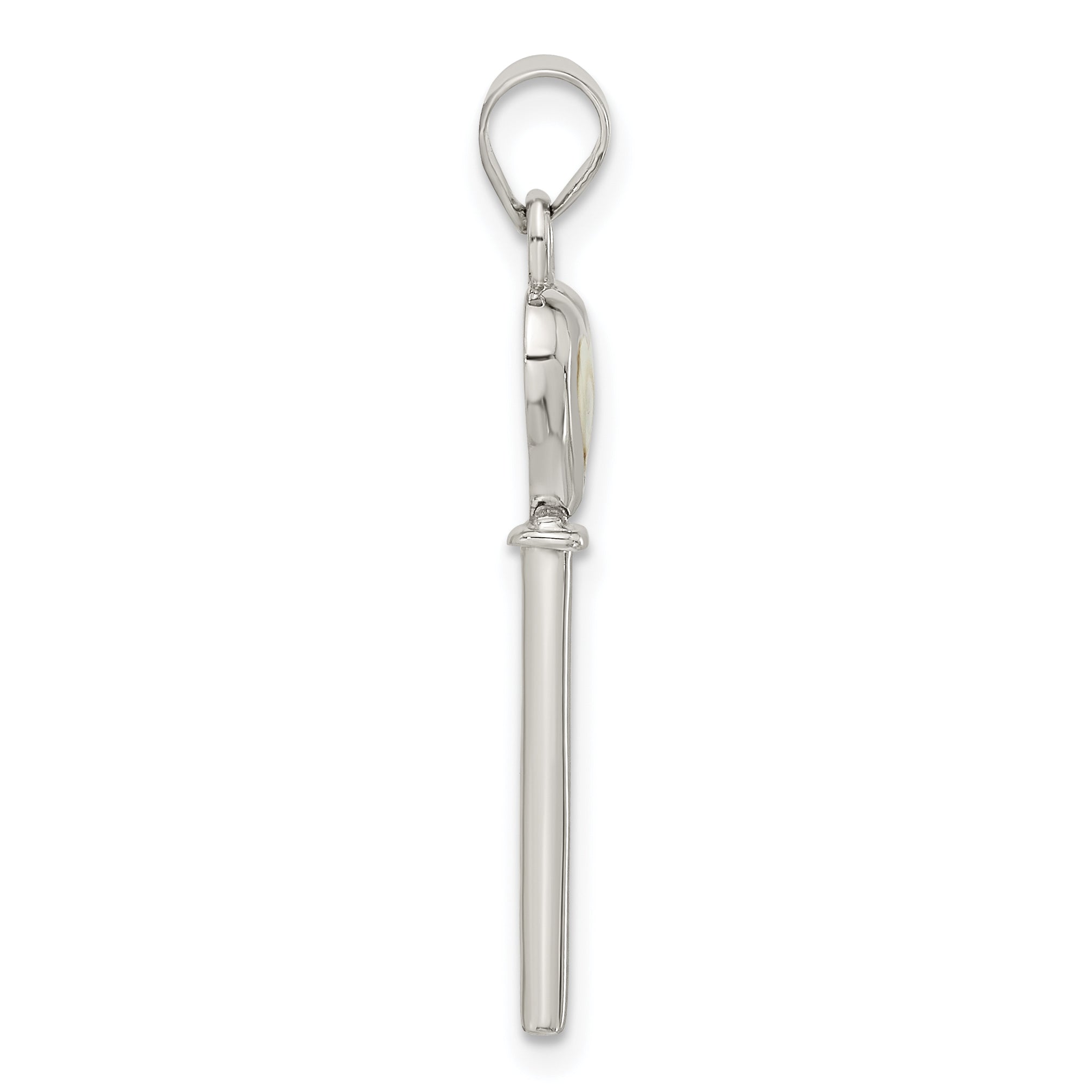 Sterling Silver Polished Shiva Eye Heart Key Pendant Secondary image