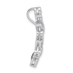 Sterling Silver Pink & Blue CZ Slide Pendant