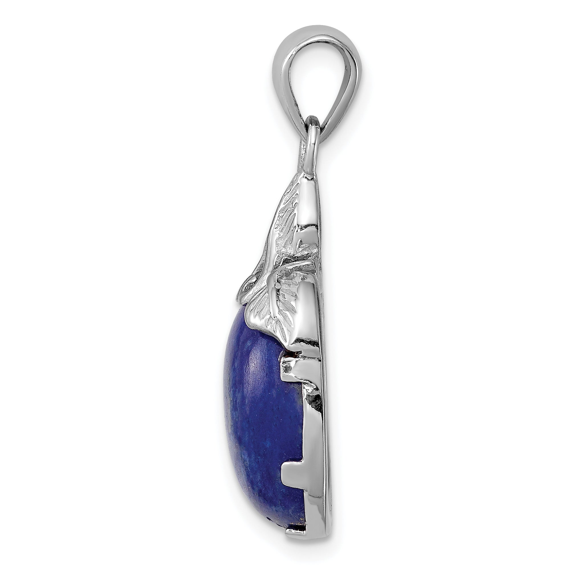 Sterling Silver Rhodium-plated w/Lapis Lazuli Pendant