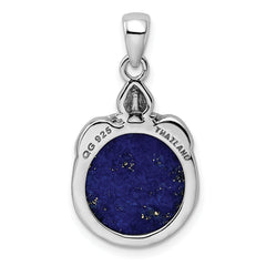 Sterling Silver Rhodium-plated w/Lapis Lazuli Pendant