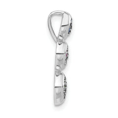 Sterling Silver W/Synthetic Stones Chain Slide