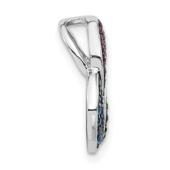 Sterling Silver W/ Synthetic Stones Chain Slide