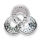 Sterling Silver W/ Synthetic Stones Chain Slide