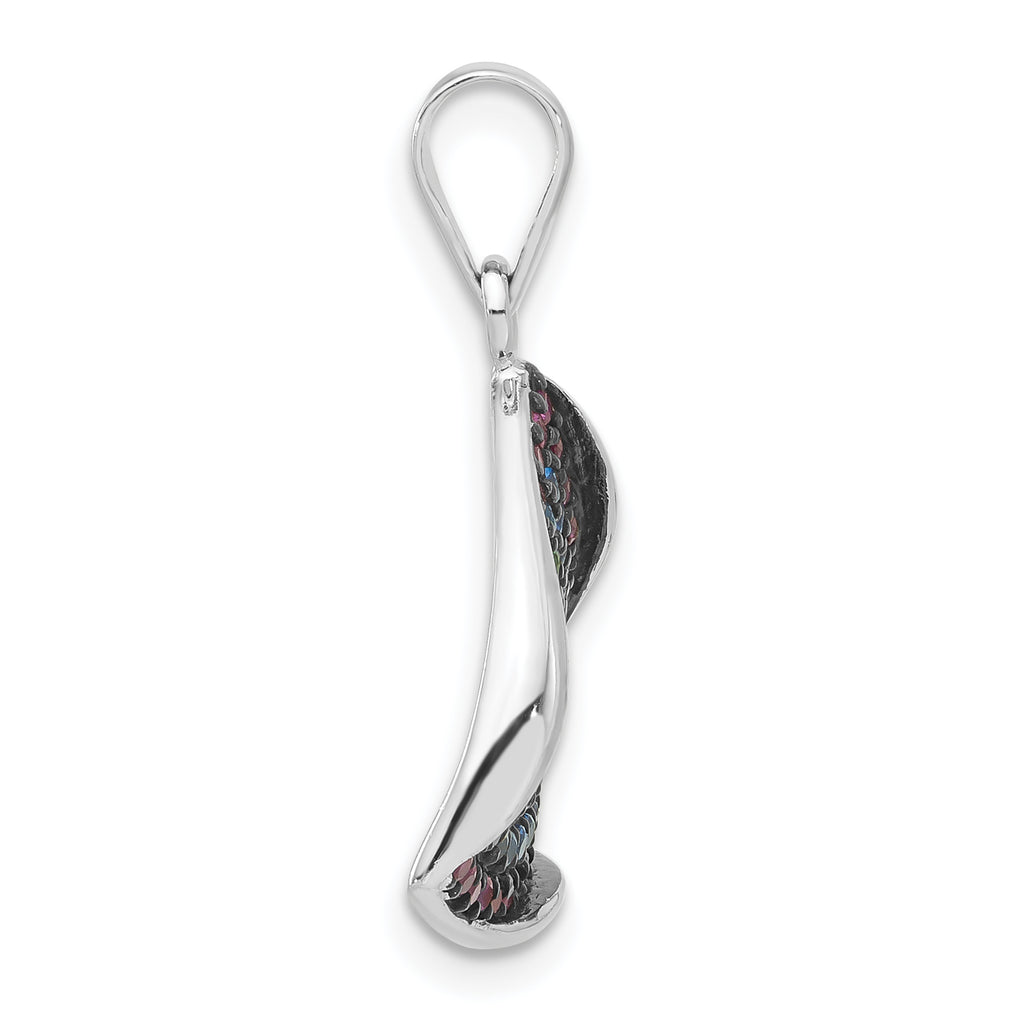 Sterling Silver W/Synthetic Stones & CZ Pendant